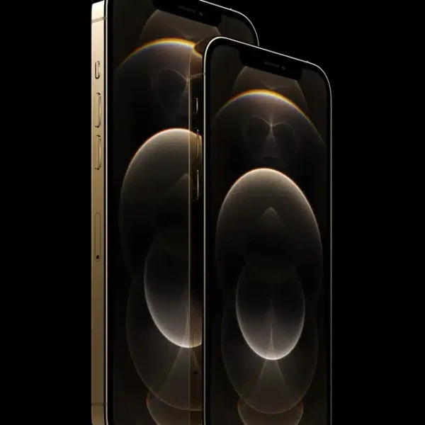 Apple iPhone 12 Pro Max with a large display and triple-camera system.