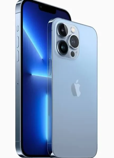 Apple iPhone 13 Pro Max with triple camera on white background