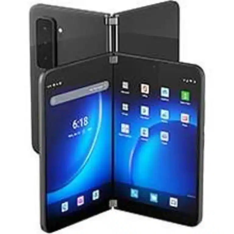 Microsoft Surface Duo 2 Microsoft Surface Duo 2, the innovative dual-screen smartphone, displaying its sleek design and versatile functionality, captured in high resolution for detailed viewing.