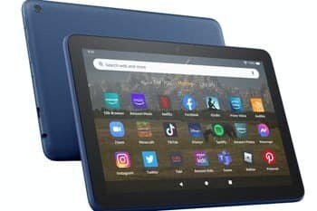Amazon Fire HD 8 Plus (2022) tablet showcasing its sleek design and advanced features, captured in high resolution for a detailed view