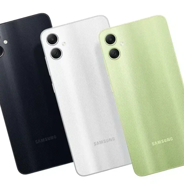 Samsung Galaxy A05 showcasing its sleek design, 6.7-inch display, and powerful 50MP camera in Light Green.