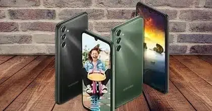 Samsung Galaxy F34 , showcasing its sleek design, 6.5-inch FHD+ 120Hz AMOLED display, and powerful 50MP camera.