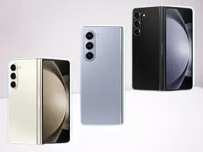 Samsung Galaxy Z Fold5 unfolded, displaying its innovative foldable design and vibrant 7.6-inch Dynamic AMOLED screen