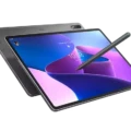 Lenovo Tab P12 in desktop mode with keyboard accessory attached for productivity