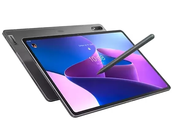 Lenovo Tab P12 in desktop mode with keyboard accessory attached for productivity