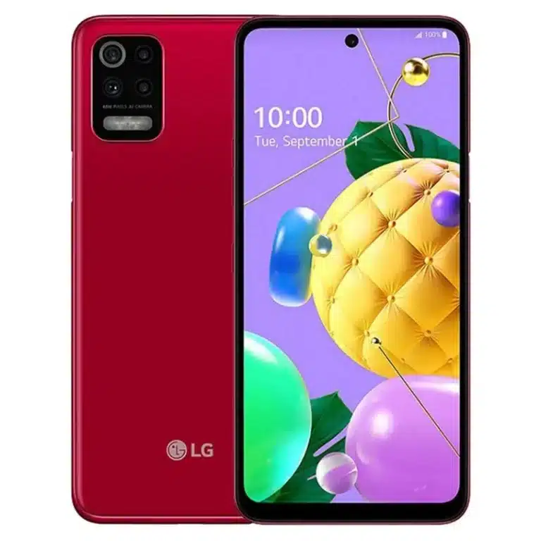 LG K52 LG Q52 smartphone with a large display, quad-camera system on the back, and a sleek design.