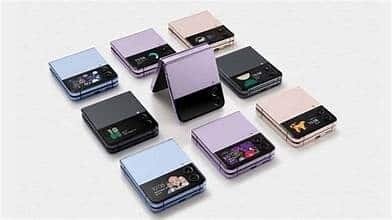 Samsung Galaxy Z Flip4 showcasing its foldable screen and cutting-edge technology.