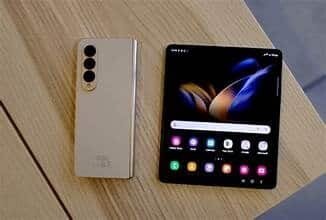 Samsung Galaxy Z Fold4 showcasing its revolutionary foldable design and dynamic AMOLED display.