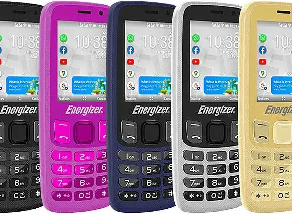Energizer E242s phone showcasing its sleek design and essential features, captured in high resolution for a detailed view