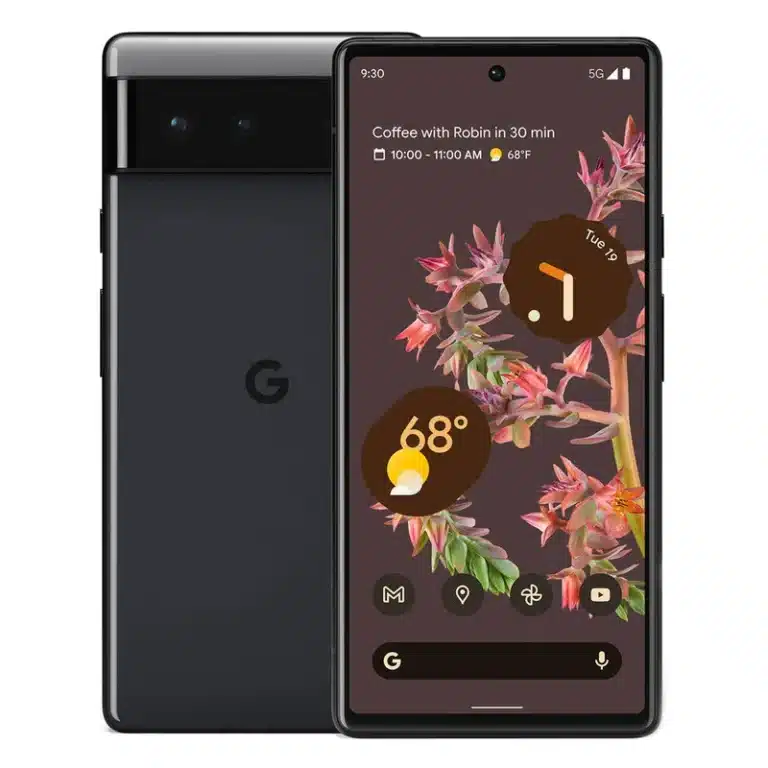 Google Pixel 6 smartphone, showcasing its cutting-edge design and advanced camera features, capturing every detail with clarity.
