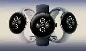 Google Pixel Watch, a stylish blend of Google's smart technology and Fitbit's health features, showcased in a sleek design for enhanced wearables experience.