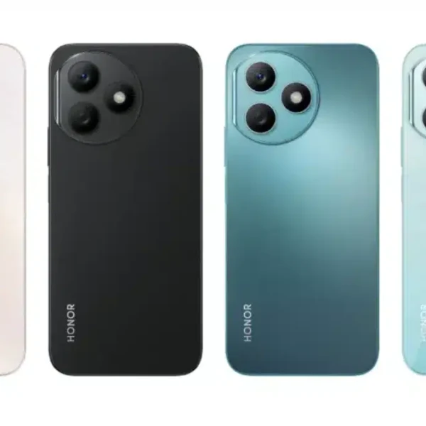 Honor X50i+ smartphone displaying its sleek design and powerful camera system, captured in high resolution for detailed clarity.