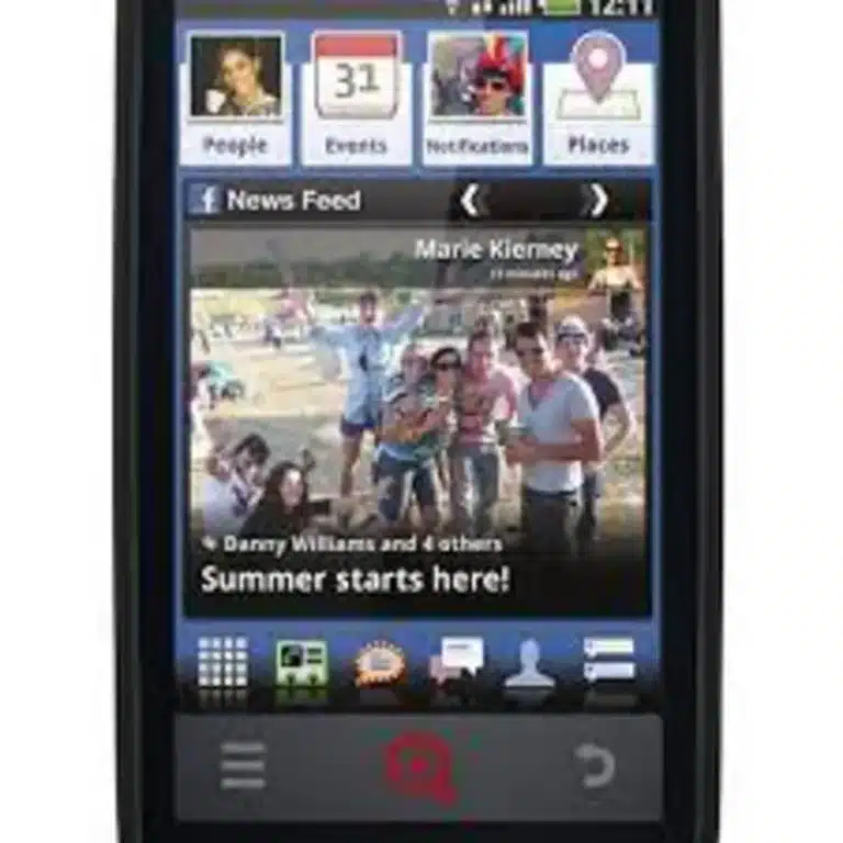 A sleek black smartphone with a vibrant touchscreen display, showcasing the iNQ Cloud Touch's seamless integration of technology and user experience.