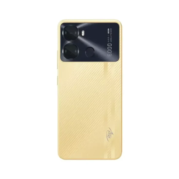 A close-up image of the itel P40 smartphone, featuring a sleek design and vibrant display.