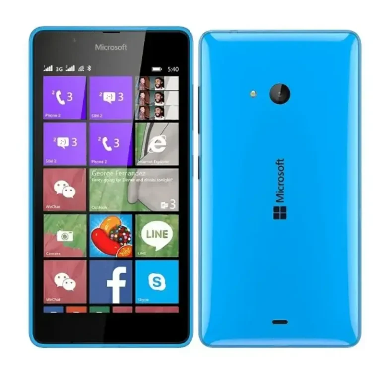 Microsoft Lumia 540 Dual SIM smartphone showcasing its sleek design and features, captured in high resolution.