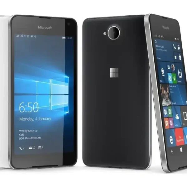 Microsoft Lumia 650 smartphone showcasing its elegant design and intuitive user interface, captured in high resolution for a detailed view.