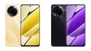 Realme 11 4G smartphone featuring its sleek design and vibrant display, captured in high resolution for a detailed view.