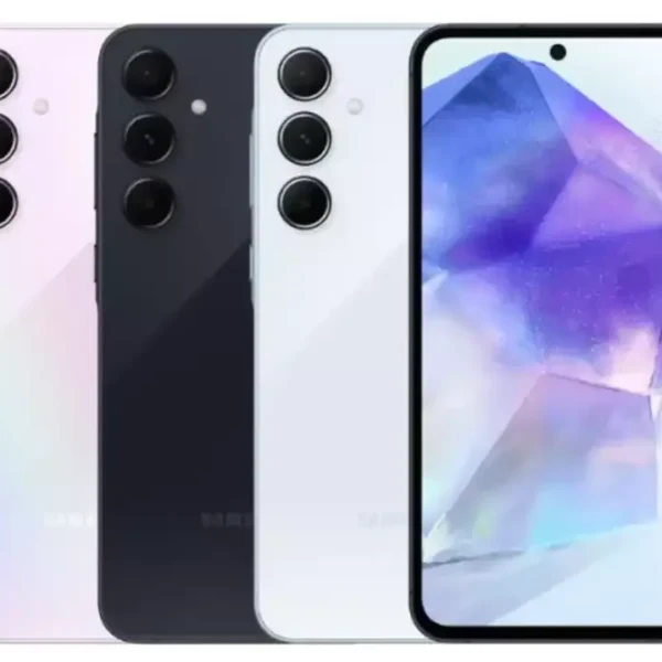 Samsung Galaxy A55 smartphone displaying its sleek design and vibrant screen, providing a high-quality visual experience.