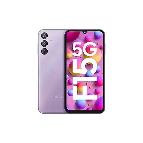 Samsung Galaxy F15 smartphone showcasing its sleek design and vibrant display, captured in high resolution for a detailed view.