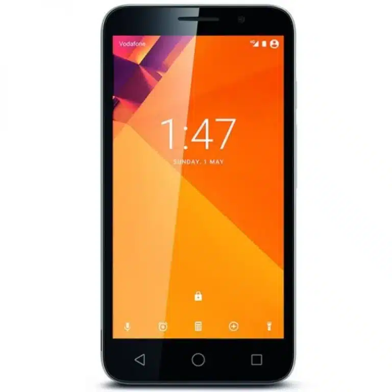 Image of the Vodafone Smart Turbo 7 smartphone, showcasing its sleek design and advanced features for seamless connectivity.