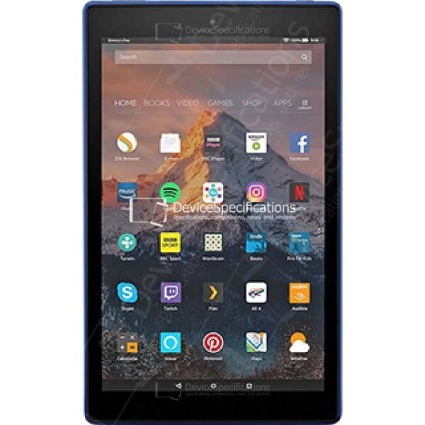 Amazon Fire HD 10 (2017) tablet displaying its vibrant screen and sleek design, captured in high resolution for a detailed view
