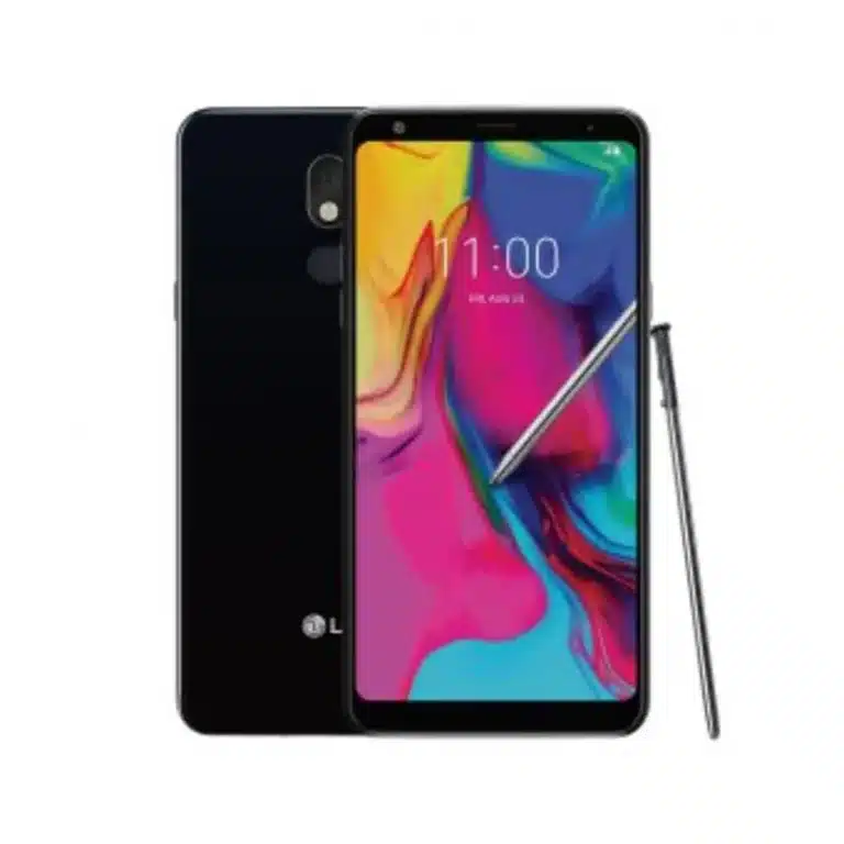 An image of the LG Stylo 5, a modern smartphone with a stylus, resting on a surface.
