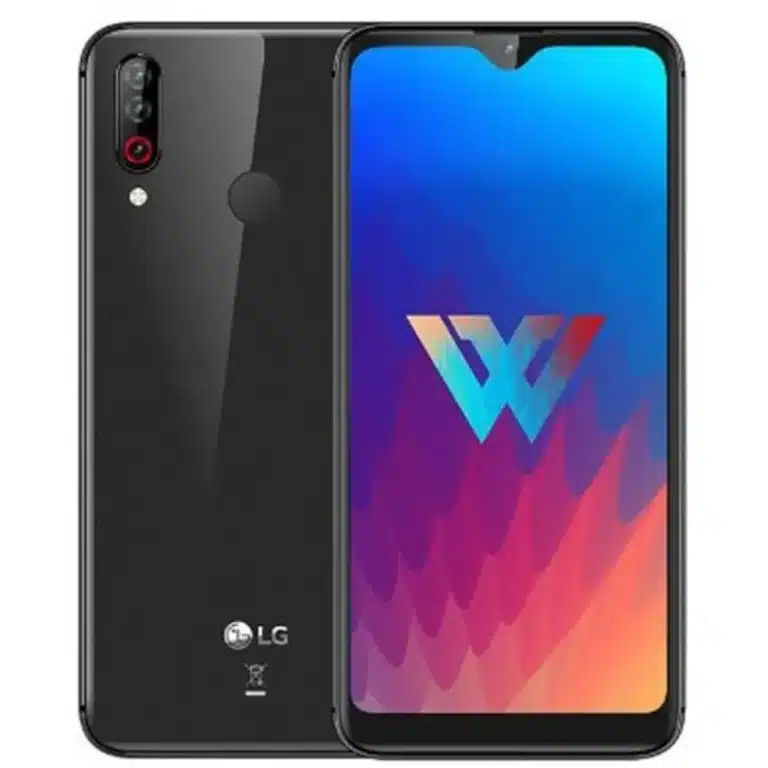 A modern smartphone, the LG W30, featuring a vibrant display and advanced camera system.