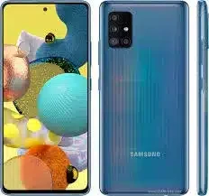 Samsung Galaxy A51 5G UW smartphone featuring its sleek design and 5G connectivity, captured in high resolution for detailed viewing