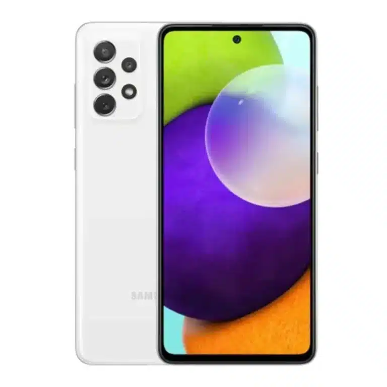 Samsung Galaxy A52 Samsung Galaxy A52 smartphone showcasing its sleek design and advanced features, captured in high resolution for a detailed view