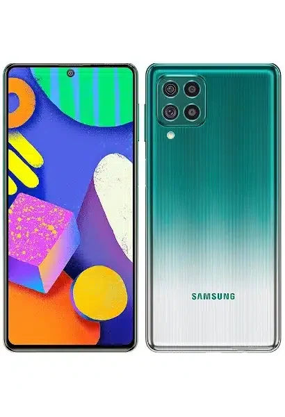 Samsung Galaxy F62 smartphone showcasing its sleek design and advanced features, captured in high resolution for a detailed view