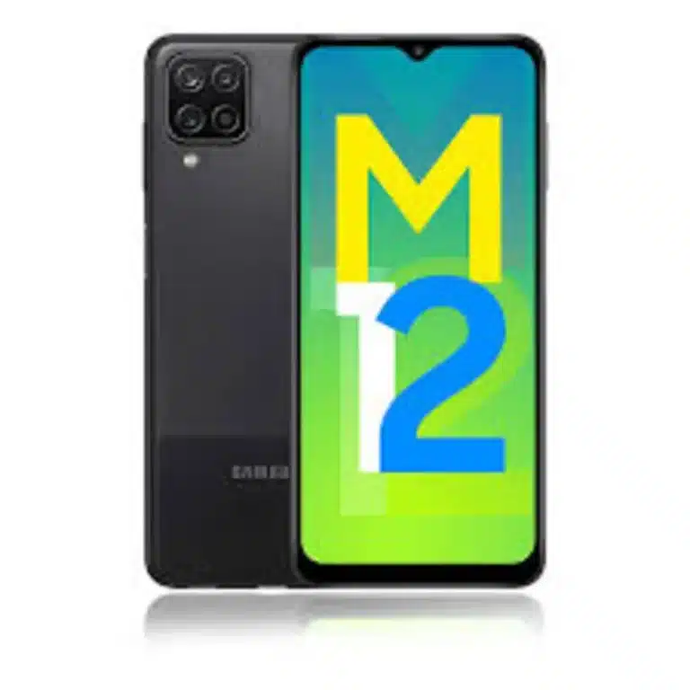 Samsung Galaxy M12 (India) smartphone showcasing its sleek design and advanced features, captured in high resolution for a detailed view