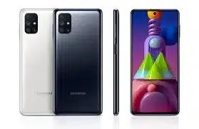 Samsung Galaxy M51 smartphone showcasing its sleek design and powerful features, captured in high resolution for detailed viewing