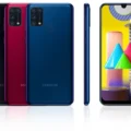 Samsung Galaxy M31 smartphone showcasing its sleek design and advanced camera system, captured in high resolution for a detailed view.