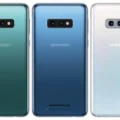 Samsung Galaxy S10e smartphone with vibrant display and sleek design.