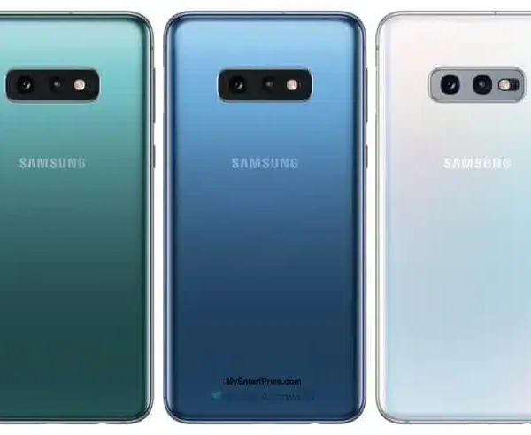 Samsung Galaxy S10e smartphone with vibrant display and sleek design.