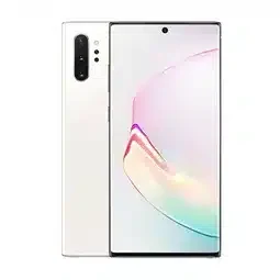 A person holding a Samsung Galaxy Note10 5G, with the stylus pen visible.