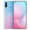 The Samsung Galaxy A60 displayed in a sleek design against a vibrant background.