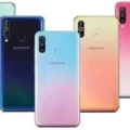 The Samsung Galaxy A60 displayed in a sleek design against a vibrant background.