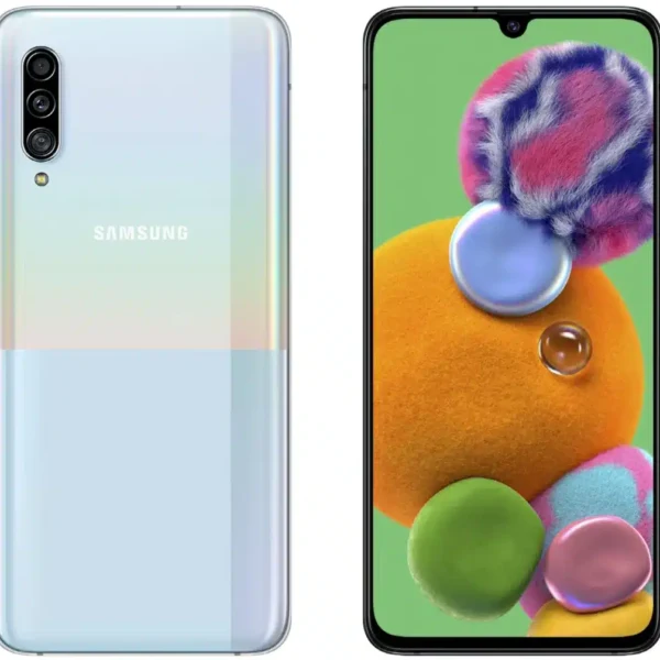 A sleek smartphone with a vibrant display and 5G capabilities.