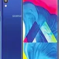 A sleek Samsung Galaxy M10s smartphone with a vibrant display and slim design