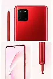 A person's hand holding a sleek Samsung Galaxy Note10 Lite with a stylus hovering over the screen.