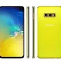 Samsung Galaxy S10e smartphone with vibrant display and sleek design.