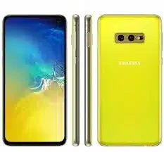 Samsung Galaxy S10e smartphone with vibrant display and sleek design.