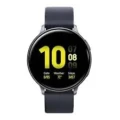 A sleek black Samsung Galaxy Watch Active2 on a wrist.