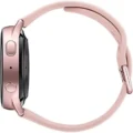 A sleek Samsung Galaxy Watch Active2 Aluminum in pink resting on a wrist.