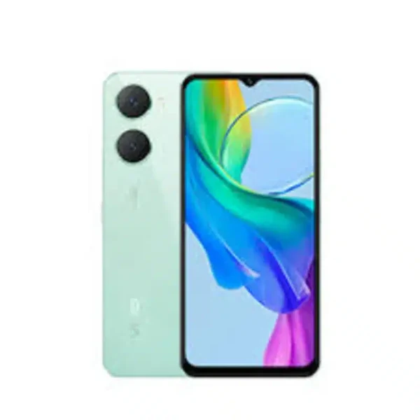 A modern smartphone, the vivo Y18e, lies against a clean, minimalist backdrop. Its sleek design and vibrant screen suggest sophistication and functionality.