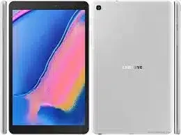 A person holding a Samsung Galaxy Tab A 8.0 with S Pen, using the stylus to draw on the screen.