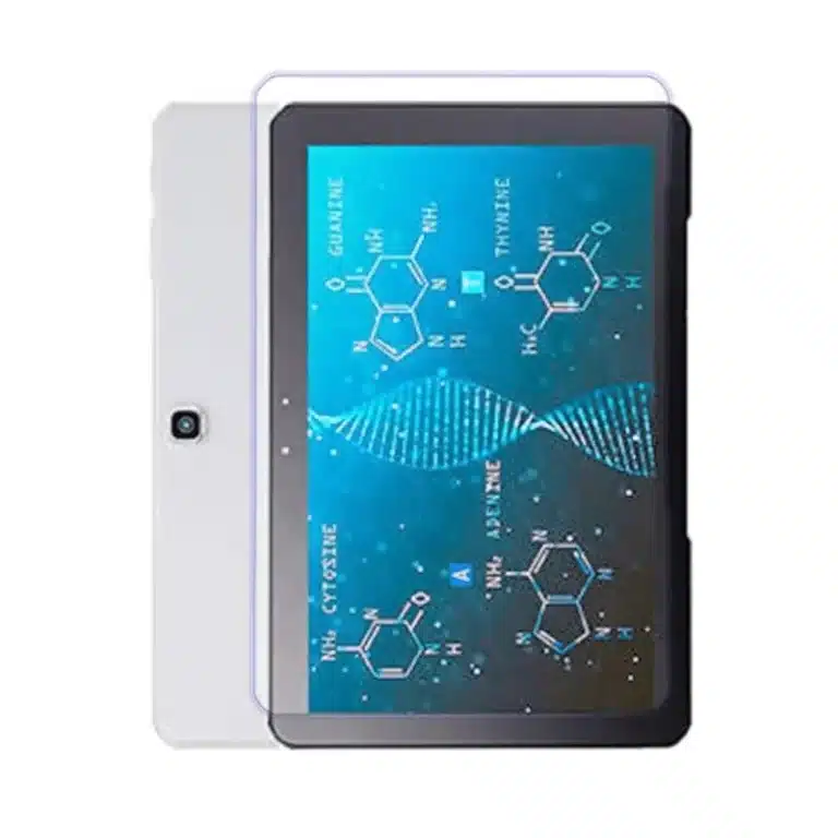 A person holding the Samsung Galaxy Tab Advanced2, displaying its sleek design and vibrant screen.