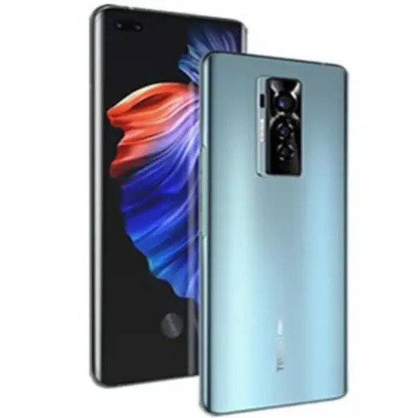 Tecno Phantom X smartphone with a 6.7-inch curved AMOLED display, triple rear camera system, and dual front cameras.