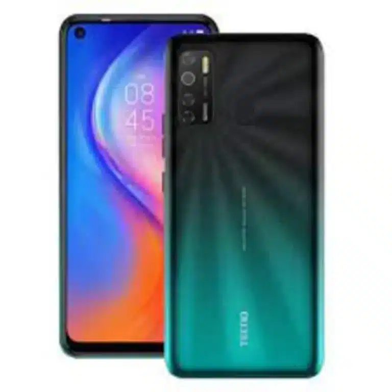 Tecno Spark 5 pro A Tecno Spark 5 Pro smartphone with a 6.6-inch display and 16MP AI quad-camera setup, showcased against a vibrant background